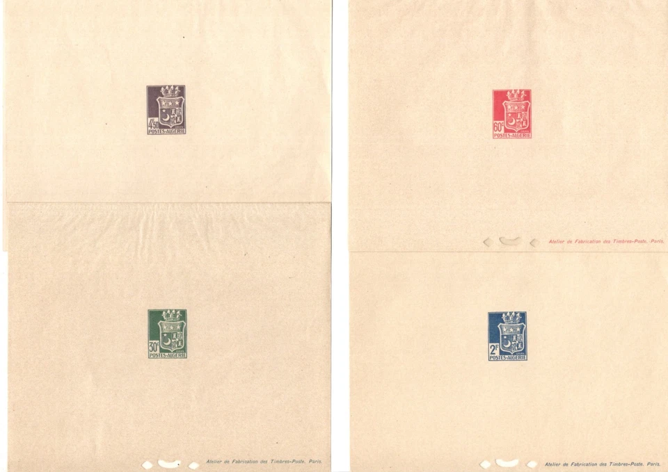 Timbres. 4 épreuves de luxe. Algérie 1942-45. Oran. Etat neuf - Photo 1/1
