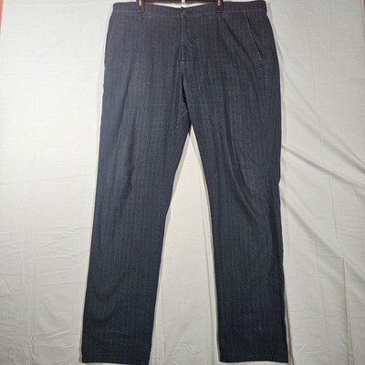 AG Adriano Goldschmied Marshall Dress Pants Mens 40x34 Gray Stripe Slim Straight