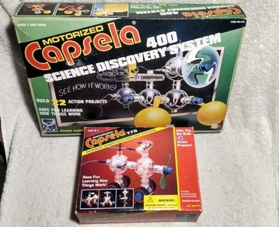  Vintage Capsela 175 AND 400 Set Lot  Motorized STEM Toy Complete Nice! 