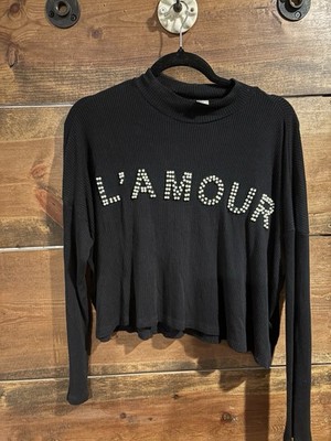 Divided By H&M Women s L Amour Black Ribbed Turtle Neck Size Small