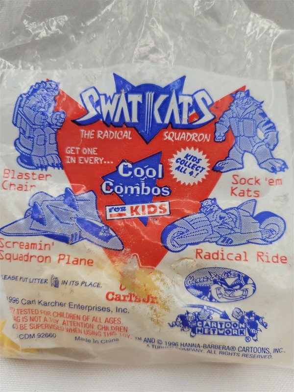 1996 SWAT Kats Radical Squadron Toy Yellow SOCK EM Kats ~ Sealed Hanna Barbera