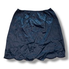 Vintage Skip Skirt 1970s Black Short Pencil Womens Medium Scalloped Gaymode