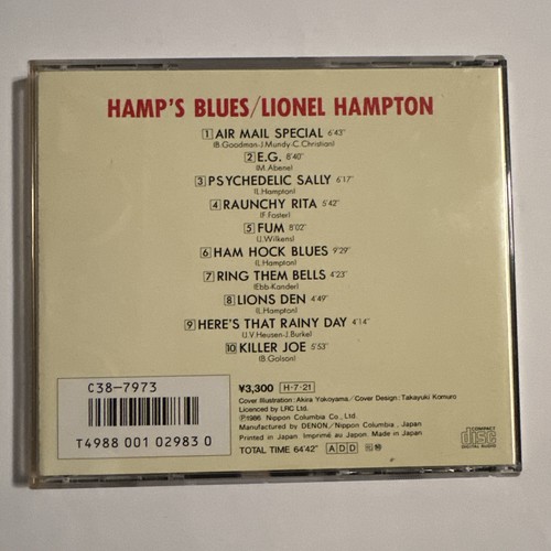 Lionel Hampton HAMP'S BLUES Jazz CD Air Mail Special Raunchy Rita Denon JAPAN NM - Picture 2 of 3
