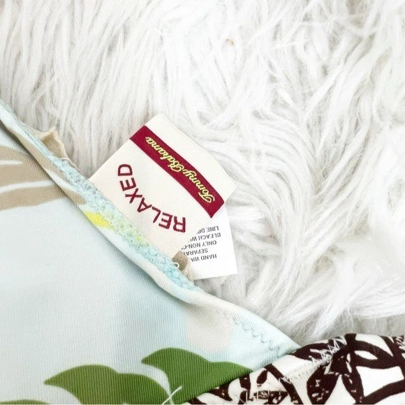 FALDA DE BAÑO BIKINI TOMMY BAHAMA RELAX AZUL AMARILLO MARRÓN PATRÓN DE HOJAS TALLA MEDIANA Foto 2 de 4