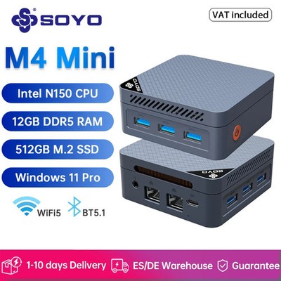 N150 12GB 512GB - GERMANY - EU - SOYO Mini PC M4 Intel N150, 12GB DDR5 512GB ...