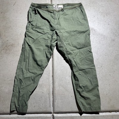 Freecity Life Pants Womens Medium Green Nature Love Cotton Tapered Parachute