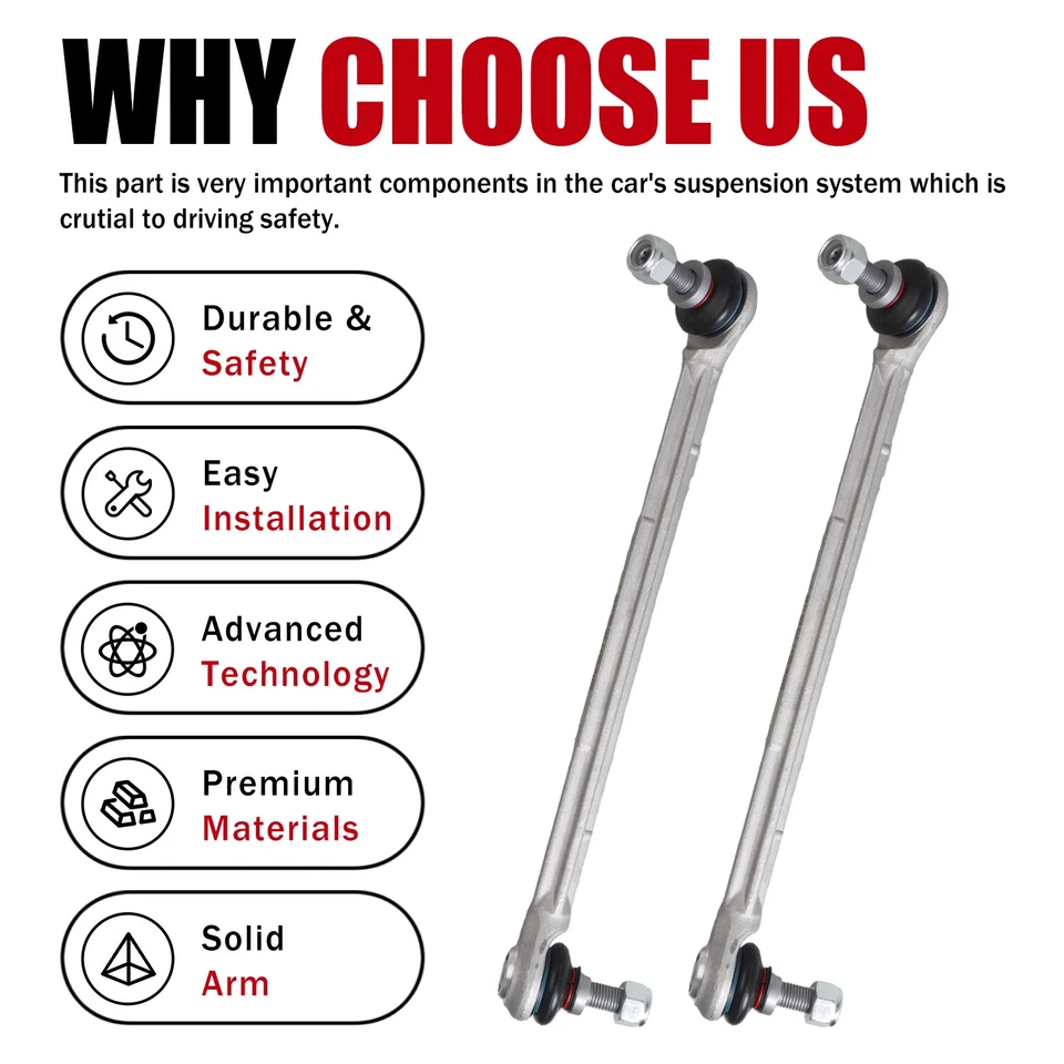 2Pcs Front Stabilizer Sway Bar End Link for 2010-2011 Mercedes-Benz E550 - Image 2 of 4