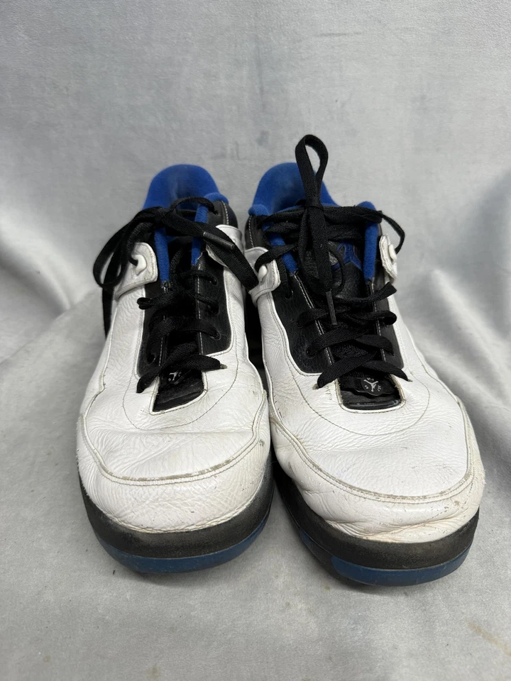 Jordan 317770-109 Zapatos Para Hombre Talla 13 Blanco Negro Azul Retro Tenis de Baloncesto Foto 2 de 4