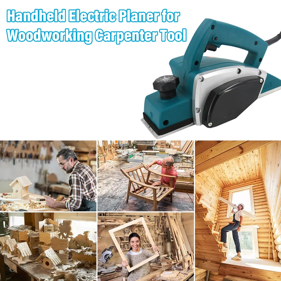 1200W Electric Wood Planer Corded Wood Plane Handheld Woodworking Tool  3-1/4'' - Image 2 of 4