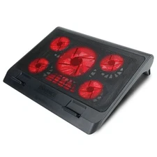 ENHANCE XL Gaming Laptop Cooler Pad w/ 5 Oversized LED Fans, Black/Red
