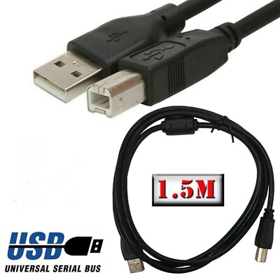 High-Speed USB Druckerkabel 1,5 m - robuste, schnelle & zuverlässige Verbindung (schwarz)
