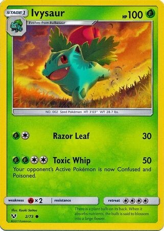 Ivysaur - 2/73 - Common Sun & Moon: Shining Legends Pokemon Card