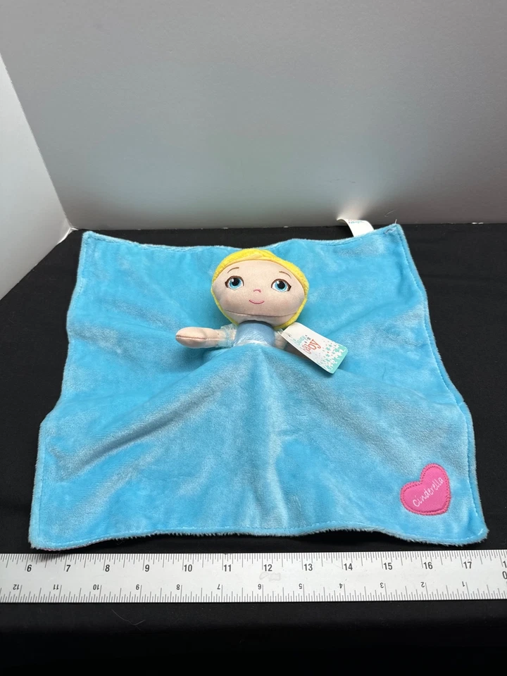 Disney Baby Cinderella Plush Security Blanket Lovey Blue & Pink 14" Soft Cuddly  - Image 2 of 4