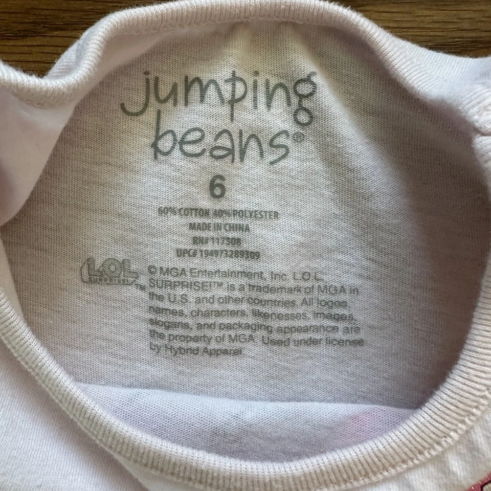 Lote de 4 peças LOL Surpresa Feijão Salto Meninas 6 Tops Leggings Manga Longa Excelente Estado Usado! - Imagem 4 de 4