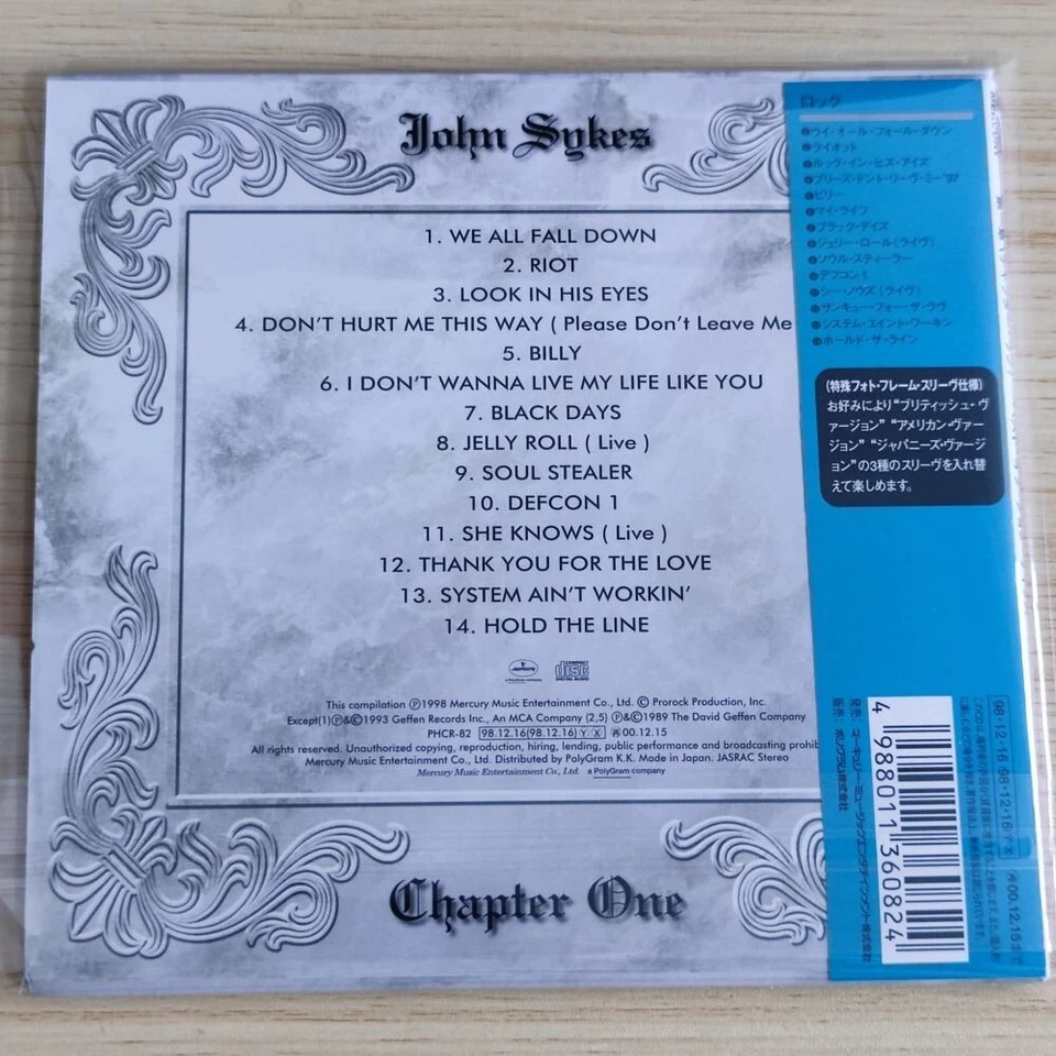 John Sykes -Chapter One JAPAN Mini-LP CD (1998,PHCR-82) Limited Blue Murder RARE Foto 2 de 4