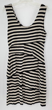 Vince Camuto Women’s Sleeveless Black & Ivory Striped Summer Dress Size M, Flaw