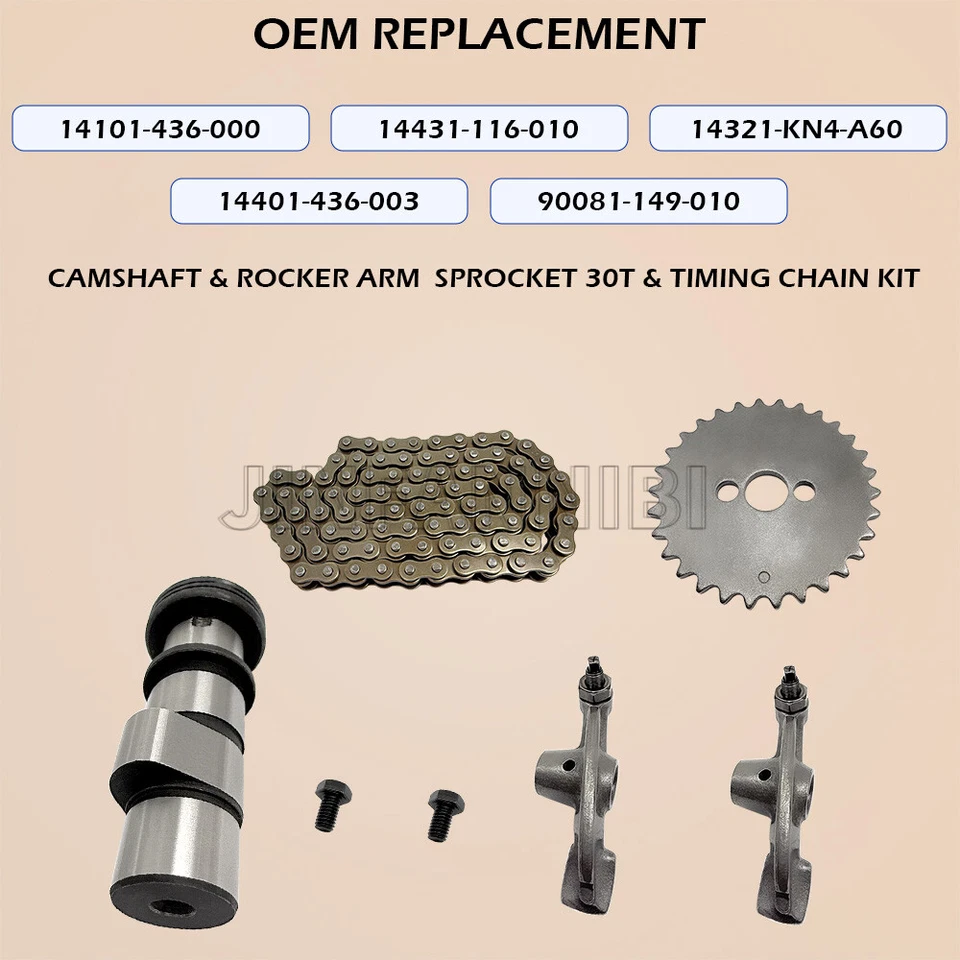 Camshaft & Rocker Arm Sprocket 30T & Timing Chain Kit for Honda XR100R 1985-2003 - Image 3 of 4