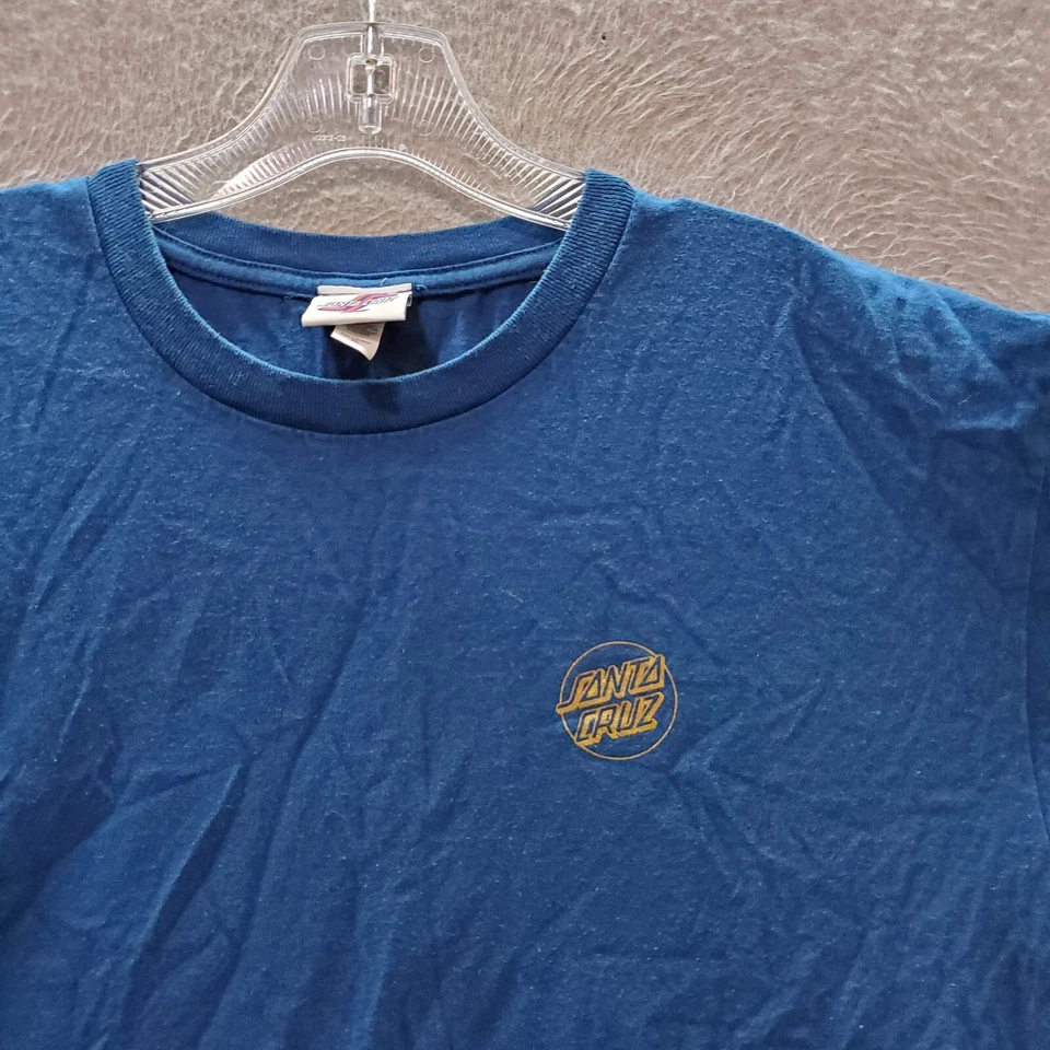 Camisa DE COLECCIÓN Santa Cruz Hombres XL Azul Floral Logo Gráfico Manga Corta Camiseta Y2K Foto 3 de 4