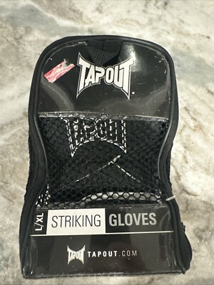 TAPOUT BLACK STRIKING GLOVES MARTIAL ARTS X / XL MMA Athletic NEW