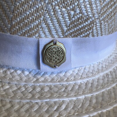 Vince Camuto Sun Hat Paper Straw Beach Hat Panama White NWT  display picture 2