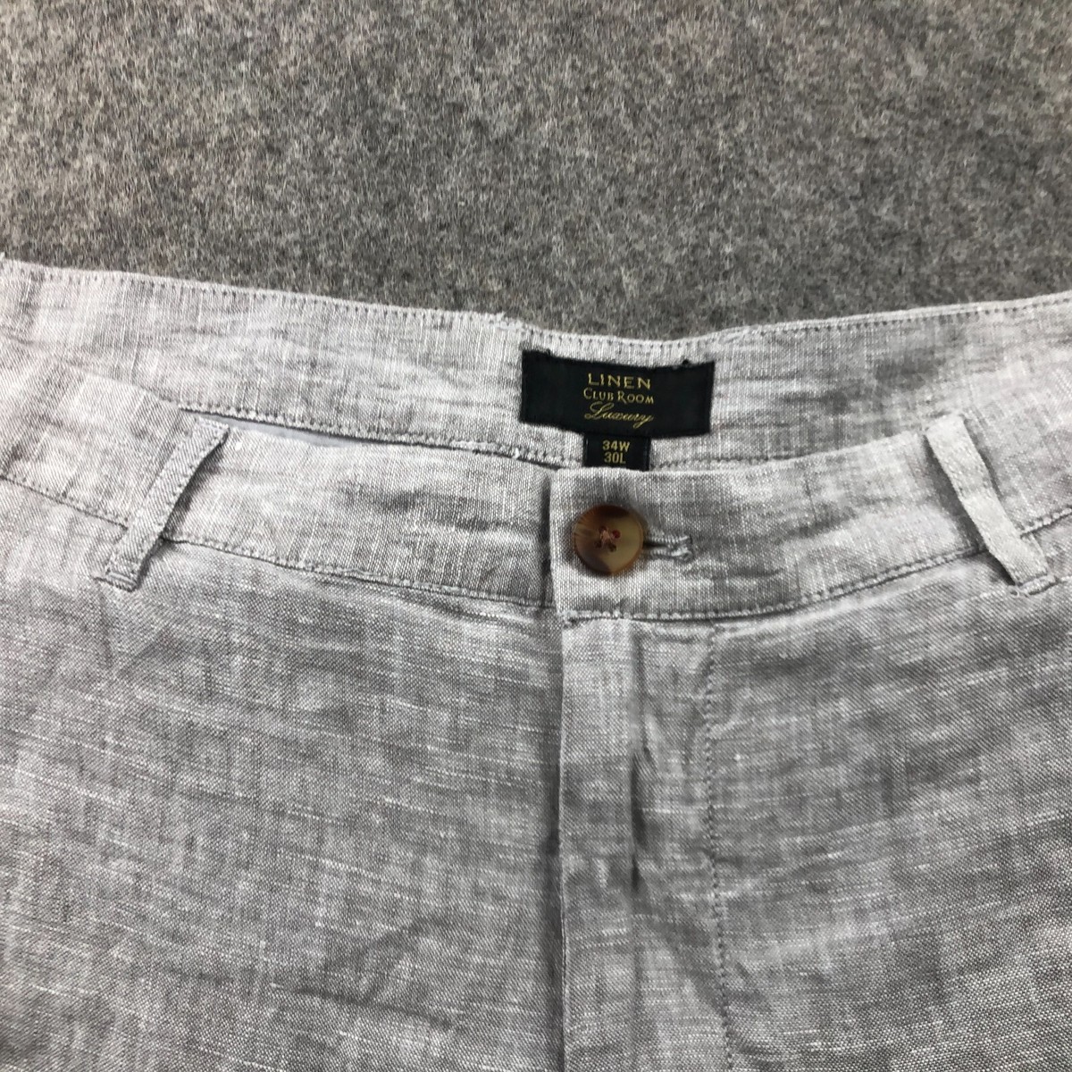 Club Room Pants Mens 34x30 Gray Regular Fit Chino Flat Front