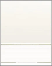 500 Blank Check Stock Paper - Check on Bottom - Gold Pinstripe