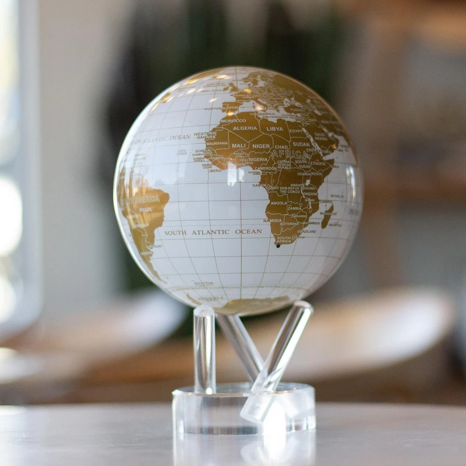 Globo MOVA Metálico Blanco y Dorado 4.5" 4.5" - Blanco y Dorado Foto 4 de 4