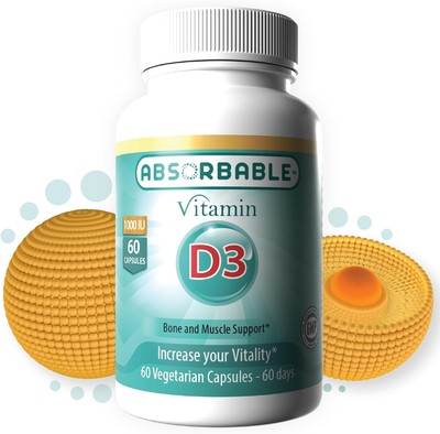 ABSORBABLE Liposomal Vitamin D3 Supplement 1000 IU, High Absorbancy, Bone & Musc