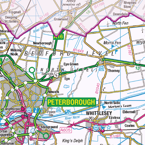 Cambridgeshire Ceremonial County Map - County Map of Cambridgeshire - Picture 2 of 5