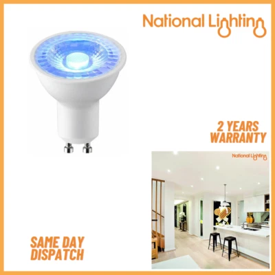 NATIONAL LIGHTING 5W GU10 LED Light Bulb Energy Saving Blue Beam Bulb Colour Changing Spotlight