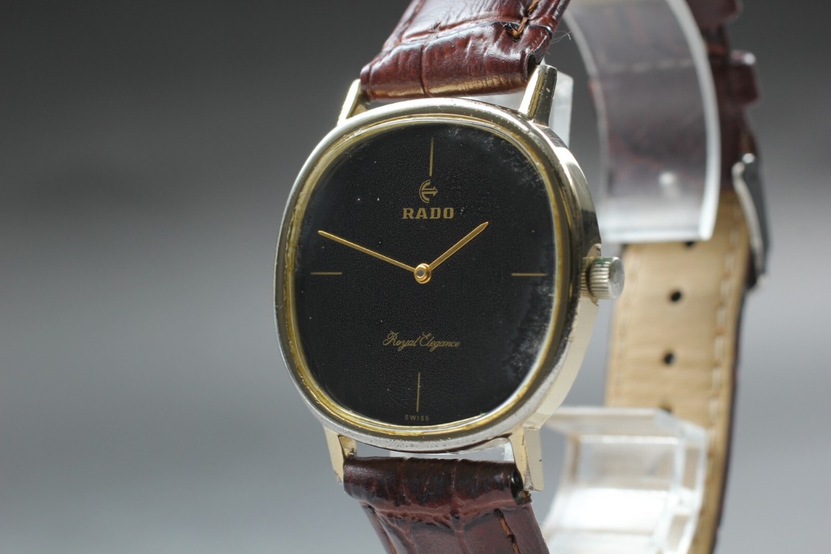 Rare Vintage [EXC+4] RADO Royal Elegance Black Dial Manual