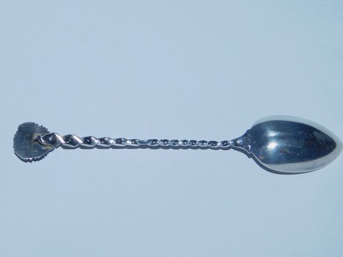 ANTIQUE STERLING SILVER FIGURAL BUFFALO SOUVENIR SPOON with red eyes - Picture 3 of 3