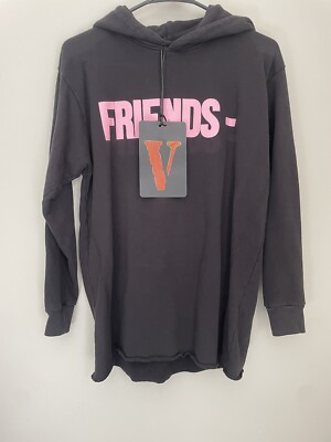 NWT Vlone Friends- Hoodie Black Pink  S/M Certilogo Authenticated Streetwear