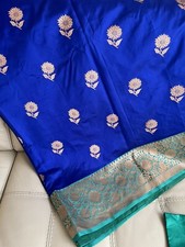 Beautiful Banarasi Katan saree - stitched blouse size 36-38 . Fall/ Pico done