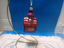 Christmas Ornament RADKO New England SALTBOX HOUSE Figural Blown Mercury Glass