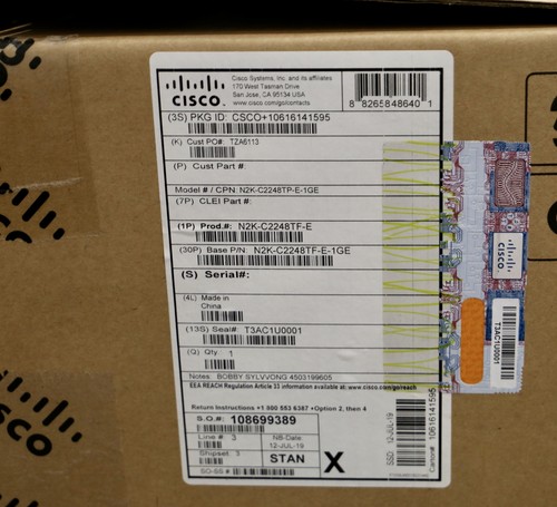 CISCO N2K-C2248TP-E-1GE - 48x100/1000BASE-T / 4x10GE SFP+ Fabric Extender - Picture 2 of 3