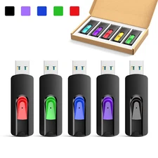 Kootion 5 Pack USB 2.0 1GB-64GB 5 Pack Retractable Style Flash Drives USB Memory