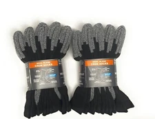 Weatherproof Vintage Men's Crew Socks Wool Blend 10 Pairs, Shoe Size 6-12, Black