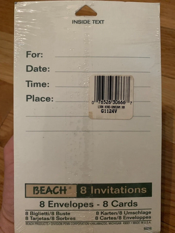 DE COLECCIÓN DISNEY EL REY LEÓN FIESTA INVITACIONES HAKUNA MATATA 8 SELLADO Foto 2 de 2