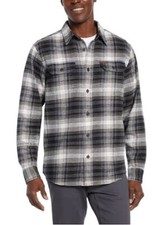 NWT Orvis Men  s Flannel Shirt w/ Side-Pockets Chest-Pockets Gray SZ L