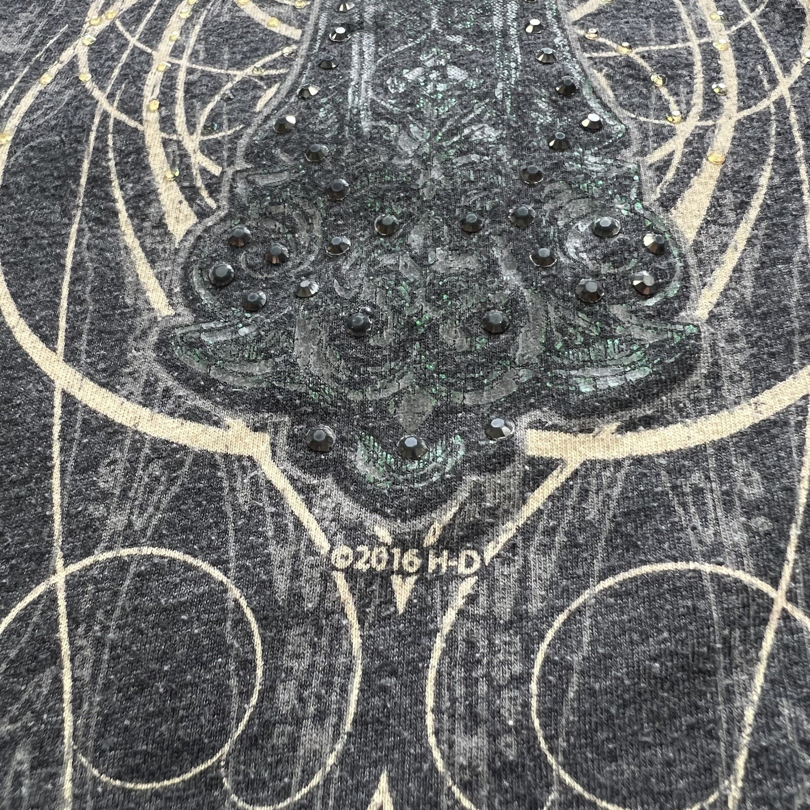 Harley Davidson T Shirt Donna M L Whisky Fila Grigio Croce Abbagliata