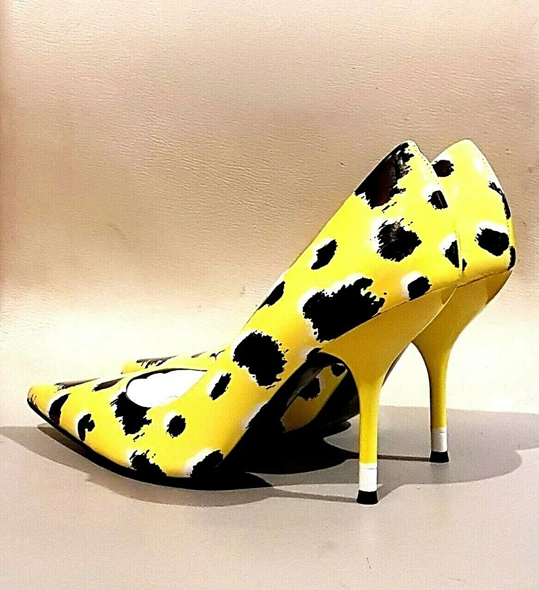 Yellow patent leather heels sale