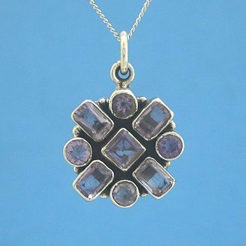 P443A Sterling Silver Amethyst Cute Pendant Charm New Solid 925 - Picture 2 of 3