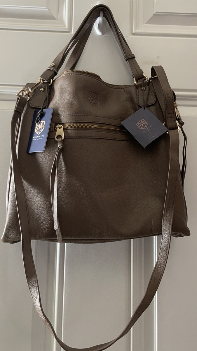 I MALATESTA Made In Italy Soft Leather Convertible Women's Bag