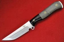 Busse Public Defender .175" Satin INFI Blade , Black G10 G-rexed Grey Holly Wood