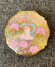 New Stratton England Art Deco Nouveau Lady Translucent Powder Compact Mirror #1