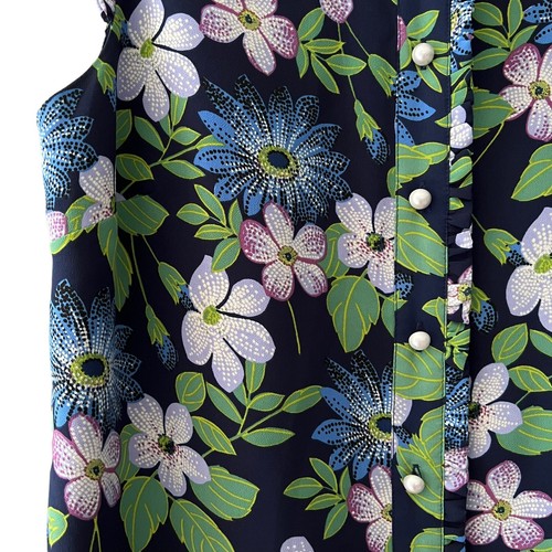 Karl Lagerfeld Dress Size 6 Floral Pearl Button Midi Wedding Resort Vacation EUC - Picture 4 of 6