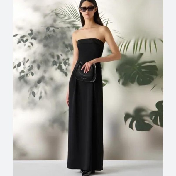 Women Armani Collezioni Dress Black Silk 36 / S /
