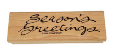 2002 Stampin' Up Season's Greetings Wood Mounted Rubber Stamp