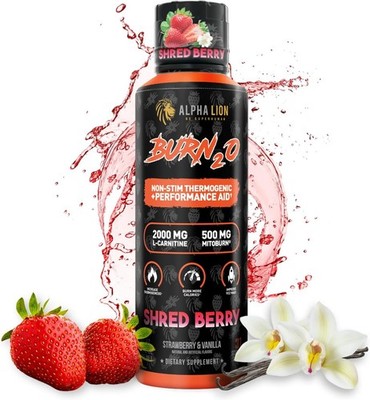 ALPHA LION Burn2O L-Carnitine Liquid 2000mg ShredBerry Fat Burner Supplement